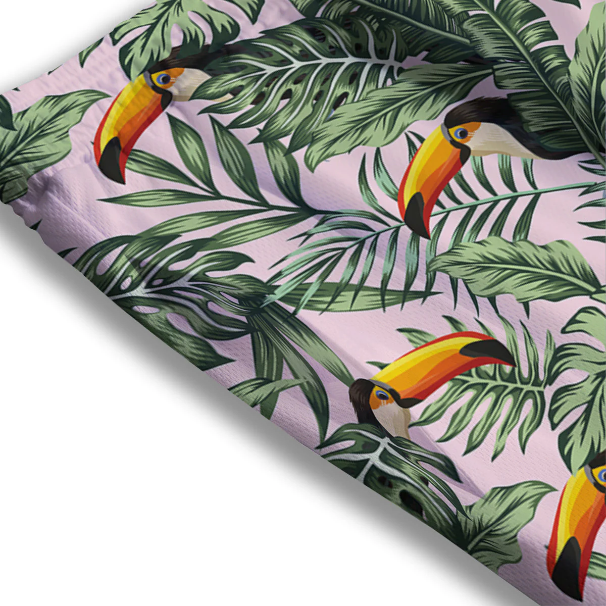 Toucan And Tropical Palm Leaf Print Mesh Shorts - Image 3