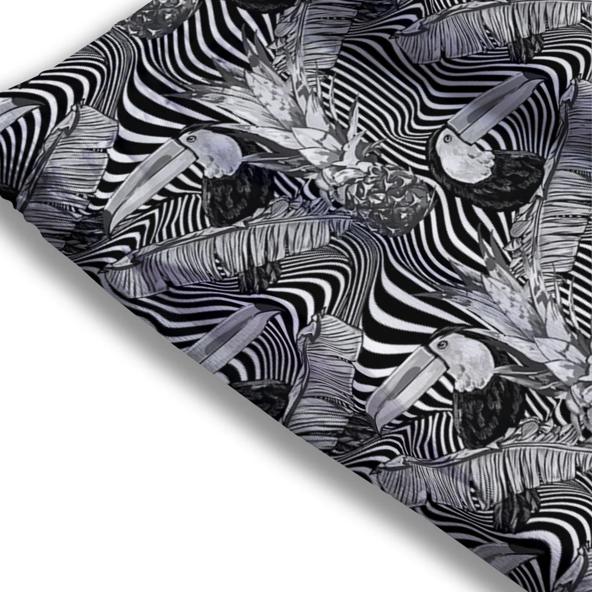 Toucan Black Illusion Print Pattern Mesh Shorts - Image 3