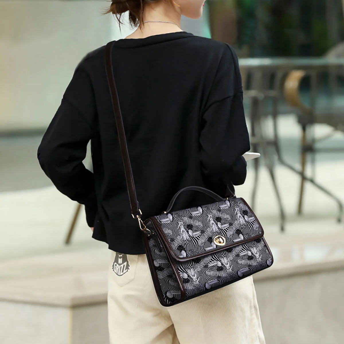 Toucan Black Illusion Print Pattern Women's Satchel Bag - Image 3