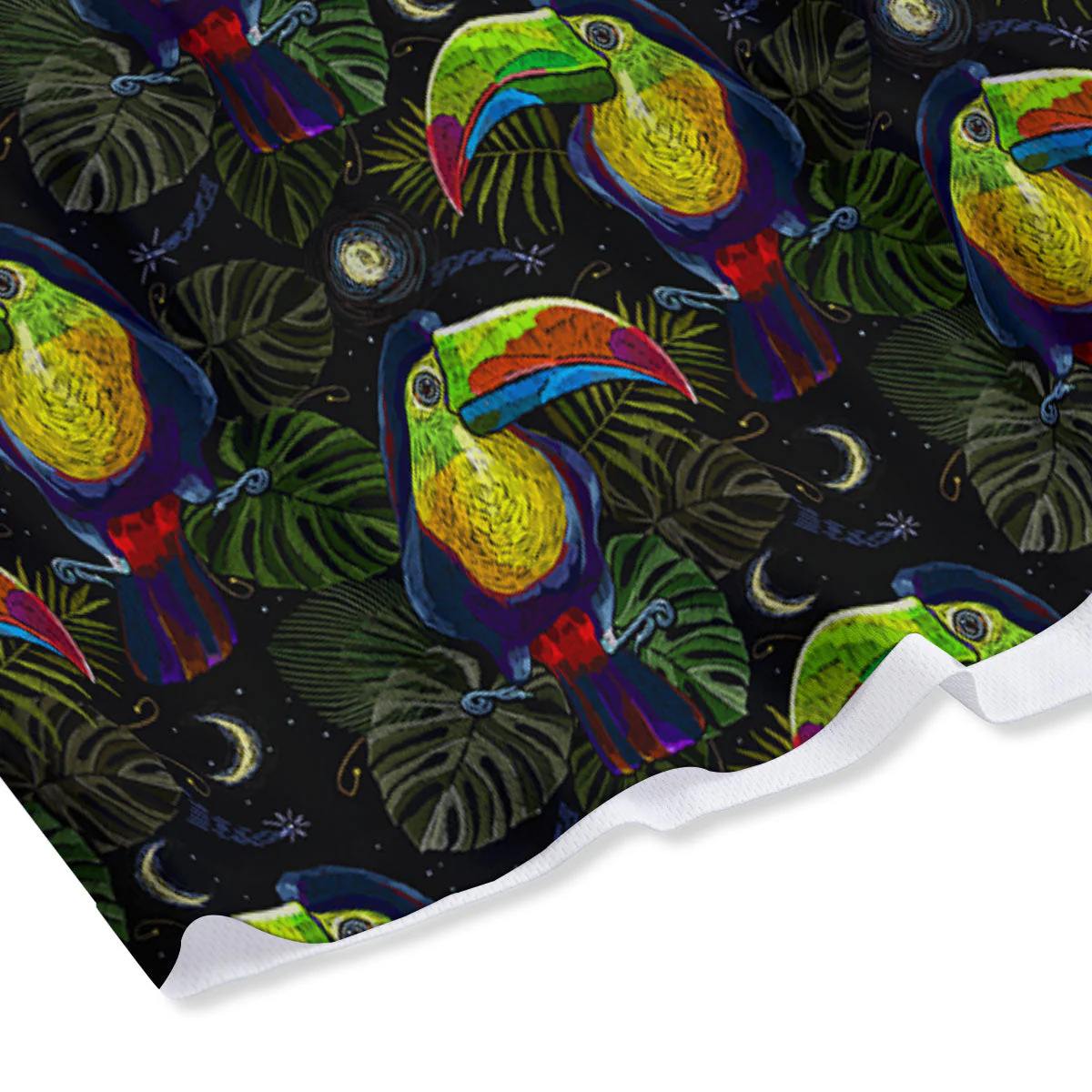 Toucan Keel Billed Tropical Print Pattern Mesh Shorts - Image 4