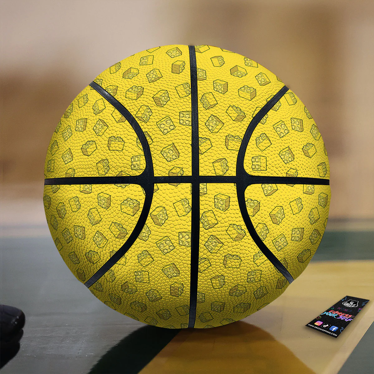 Toy Building Blocks Print Pattern Basketball
