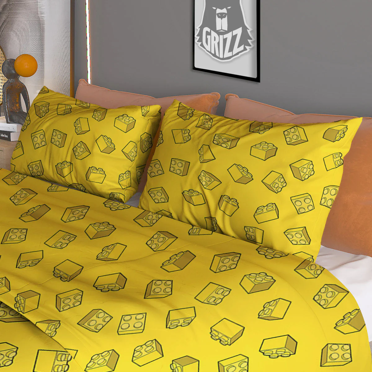 Toy Building Blocks Print Pattern Duvet Cover Bedding Set - Image 3
