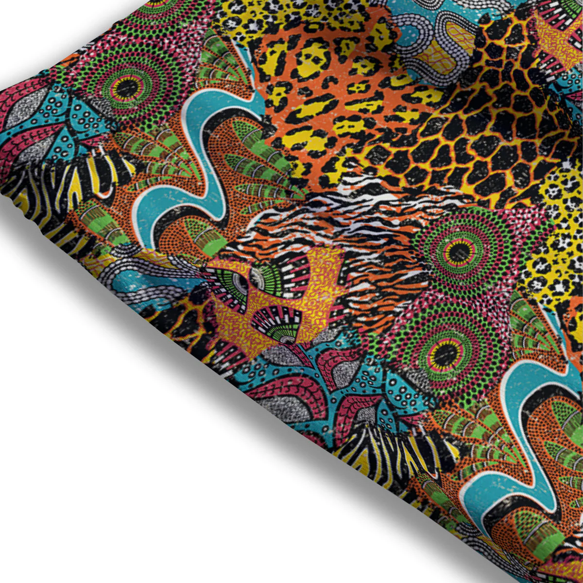 Traditional African And Wild Animal Skins Print Pattern Mesh Shorts - Image 3