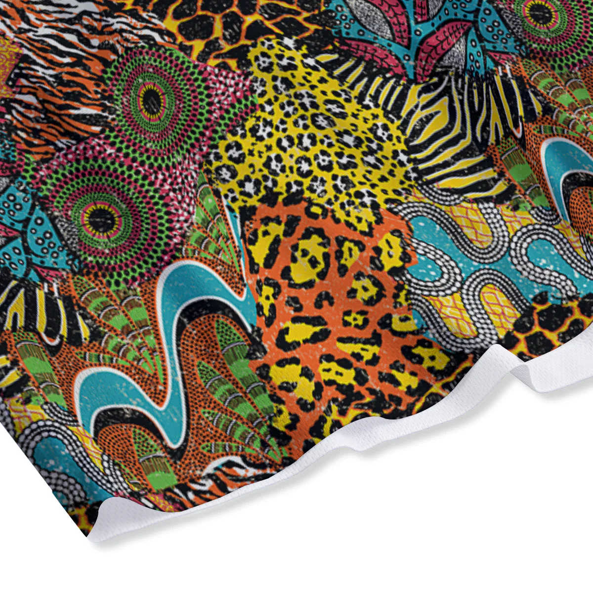 Traditional African And Wild Animal Skins Print Pattern Mesh Shorts - Image 4