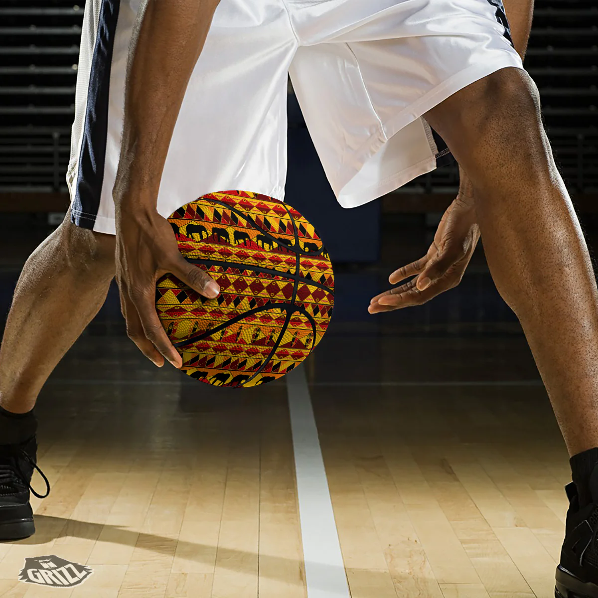 Traditional African Ethnic Print Pattern Basketball - Image 3