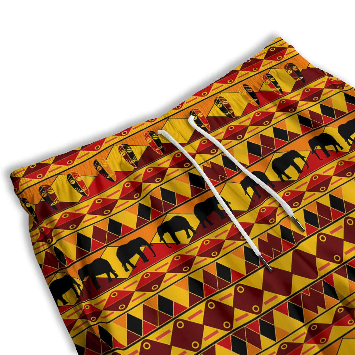 Traditional African Ethnic Print Pattern Men's Athletic Shorts - Image 3