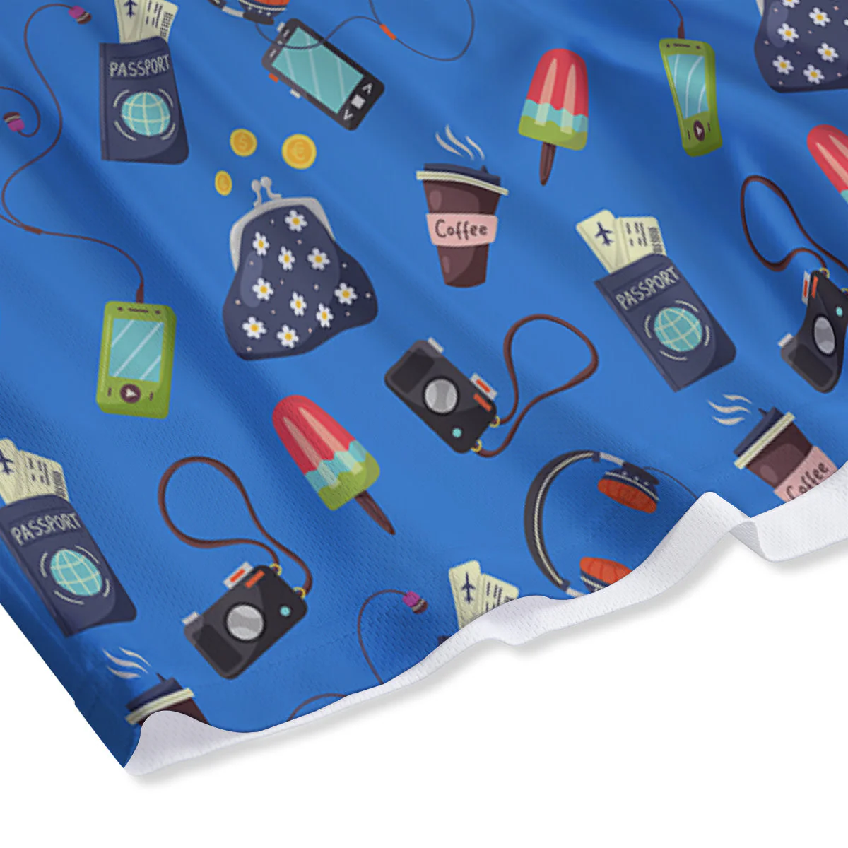 Travel Gear Vacation Print Pattern Mesh Shorts - Image 4