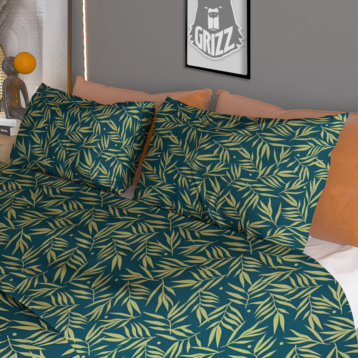 Tree Bamboo Green Print Pattern Duvet Cover Bedding Set - Image 3