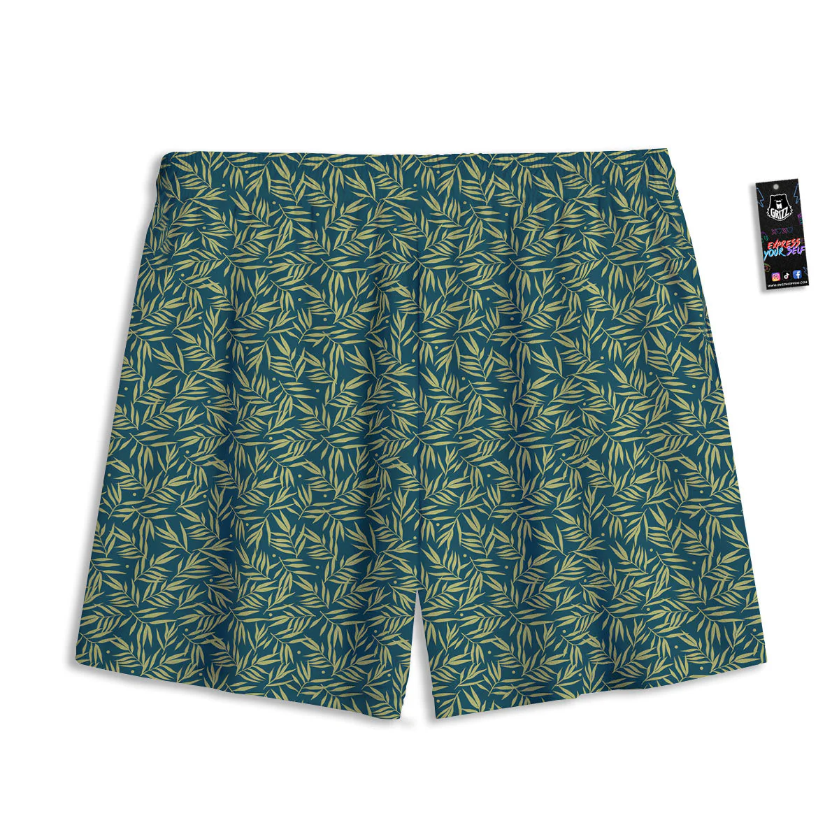 Tree Bamboo Green Print Pattern Mesh Shorts - Image 2