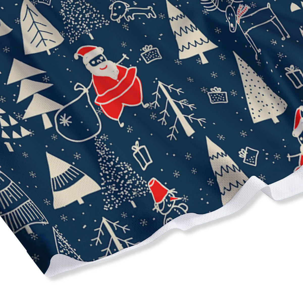 Tree Merry Christmas Print Pattern Mesh Shorts - Image 4