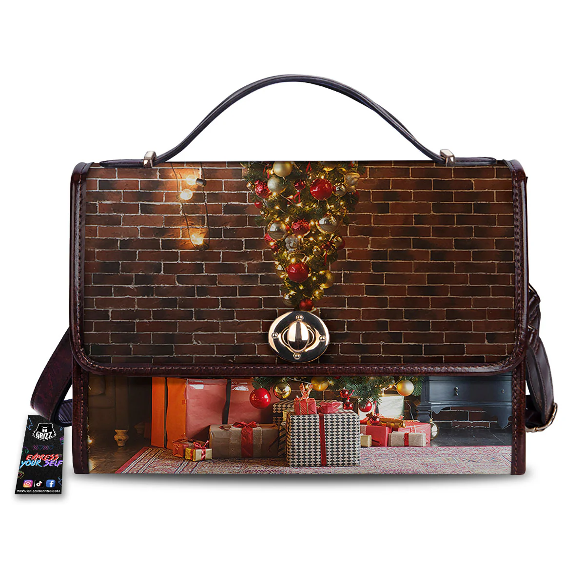 Tree Xmas Print Women's Satchel Bag