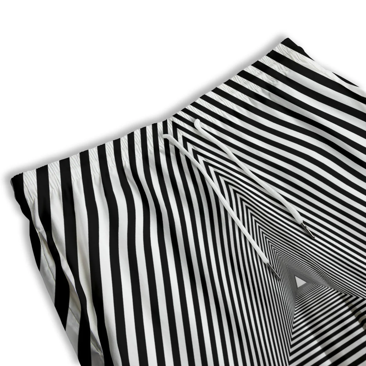 TriangularTunnel Black And White Print Men's Athletic Shorts - Image 3