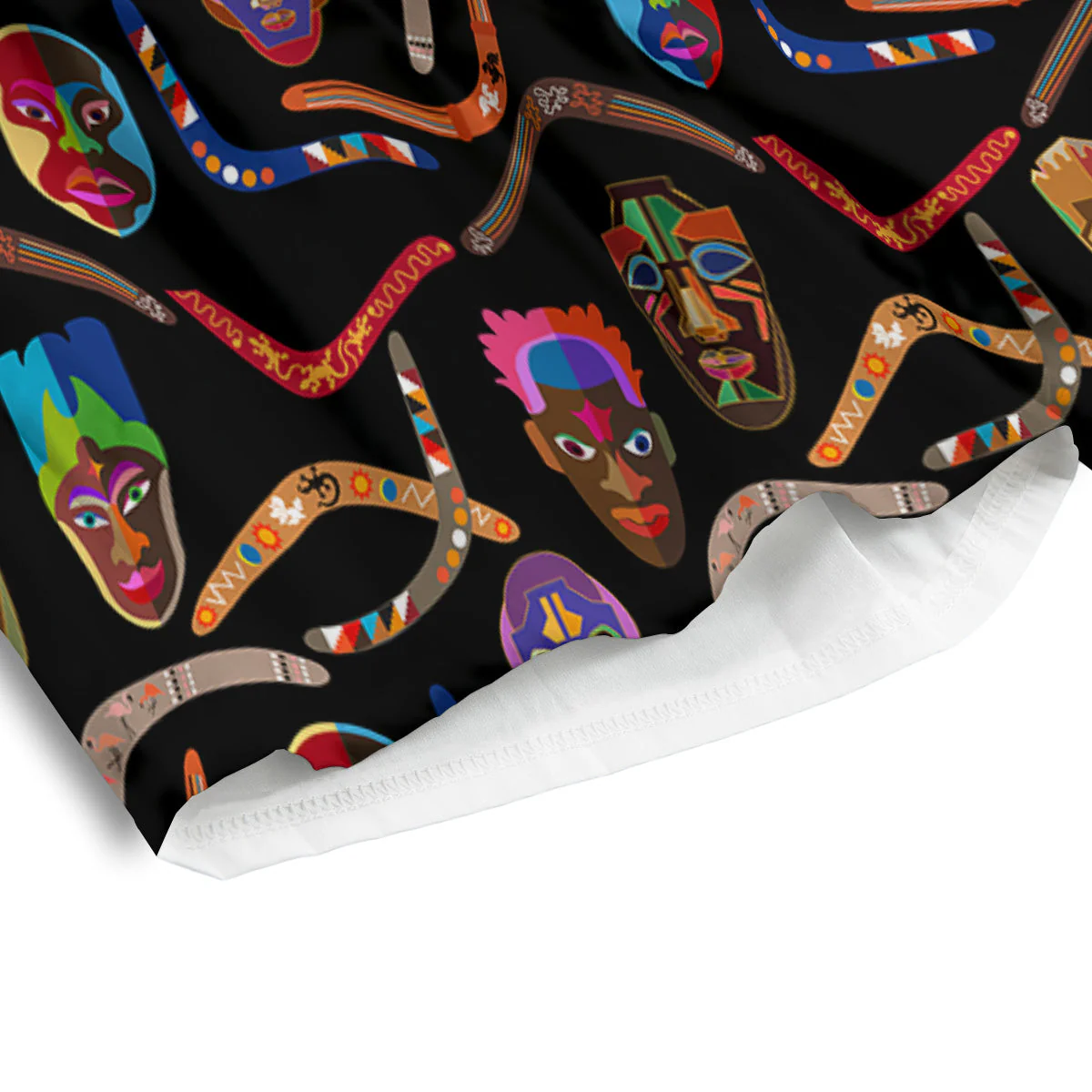 Tribal Boomerangs Print Pattern Men's Athletic Shorts - Image 4