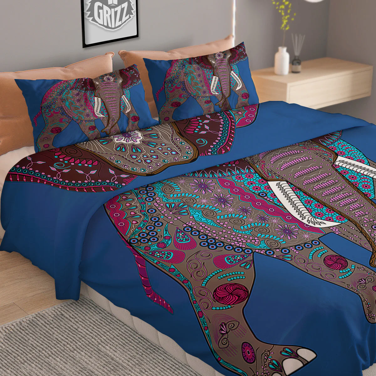 Tribal Elephant Indian Cute Print Duvet Cover Bedding Set - Image 2
