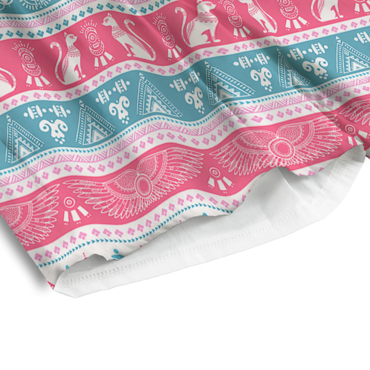 Tribal Ethnic Pink Blue Egypt Print Pattern Men's Athletic Shorts - Image 4