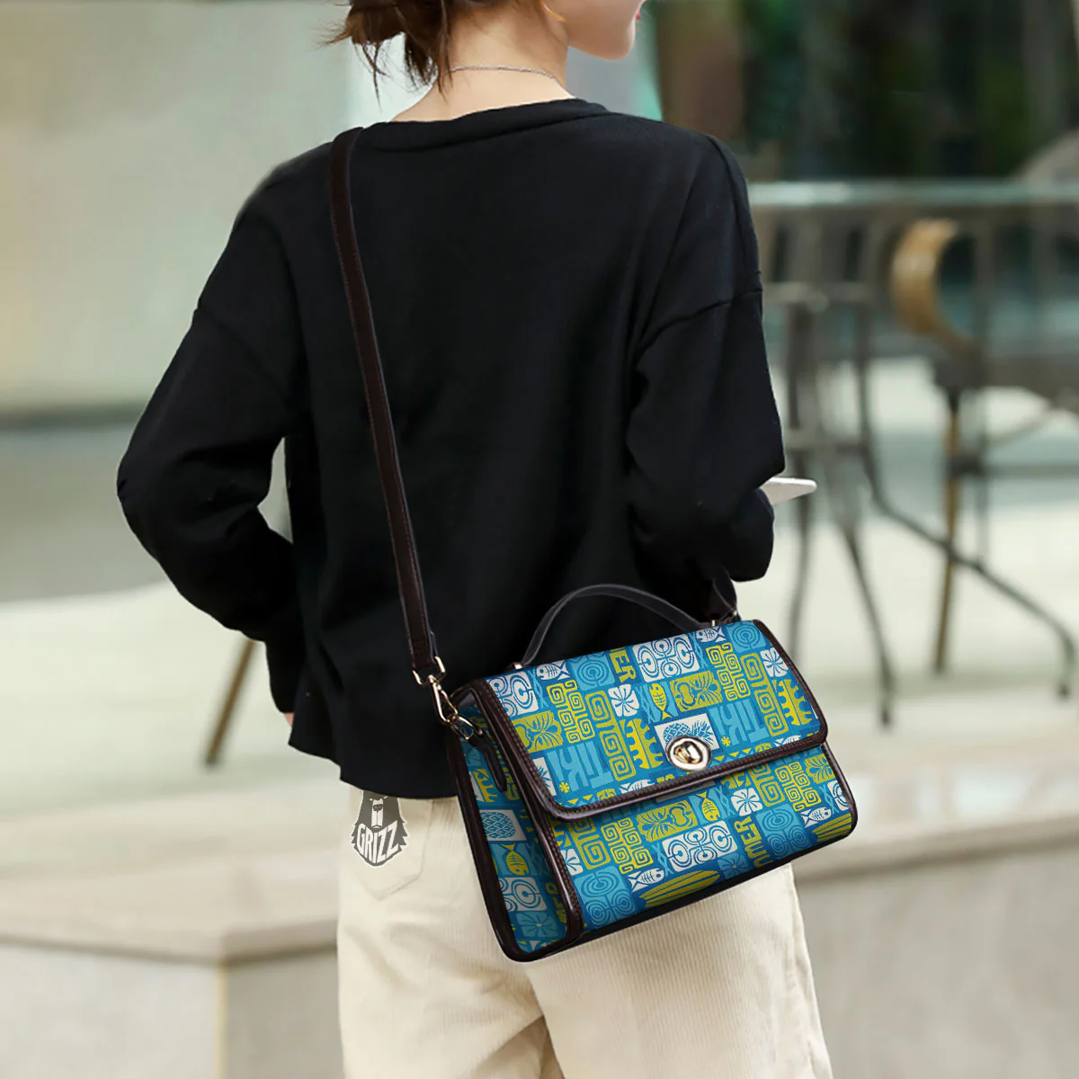 Tribal Hawaii Polynesian Print Women's Satchel Bag - Image 3