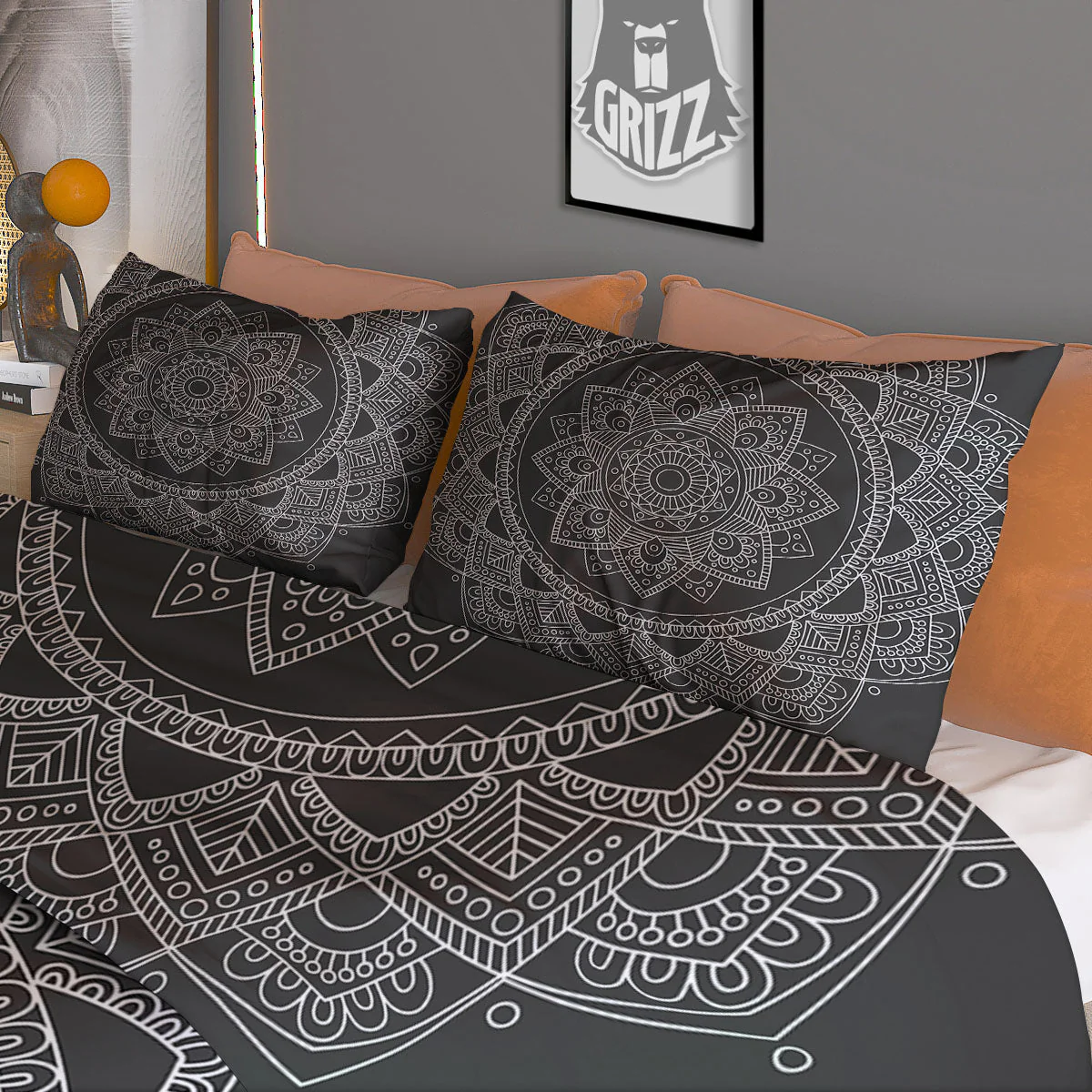 Tribal Mandala White And Black Print Duvet Cover Bedding Set - Image 3