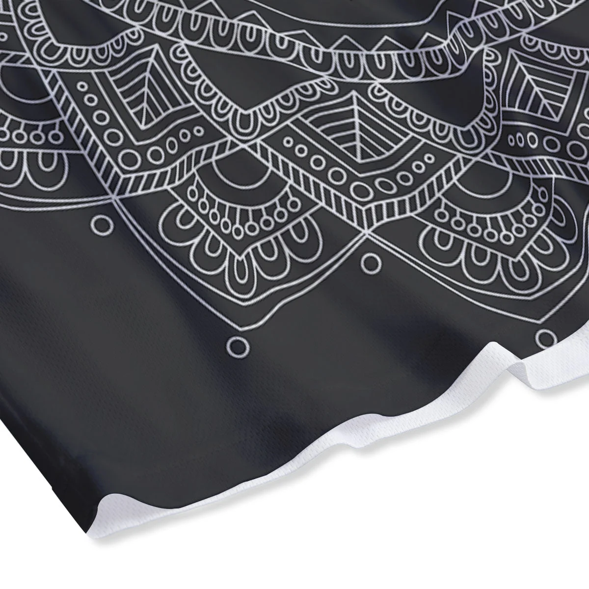 Tribal Mandala White And Black Print Mesh Shorts - Image 4
