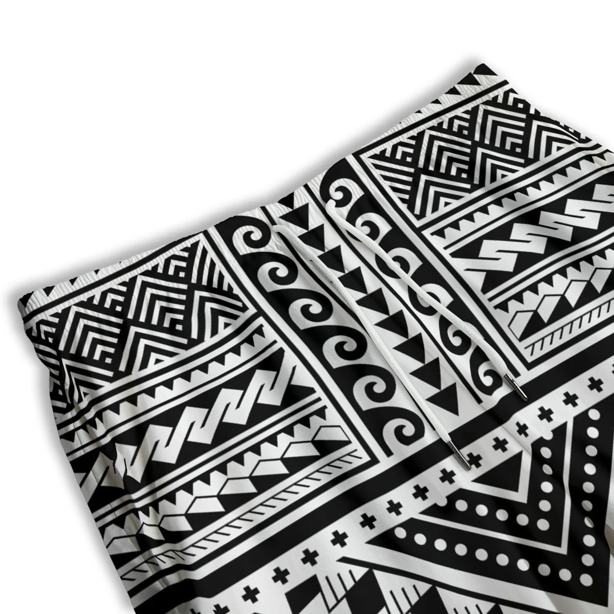 Tribal Maori Polynesian Tattoo Print Men's Athletic Shorts - Image 3