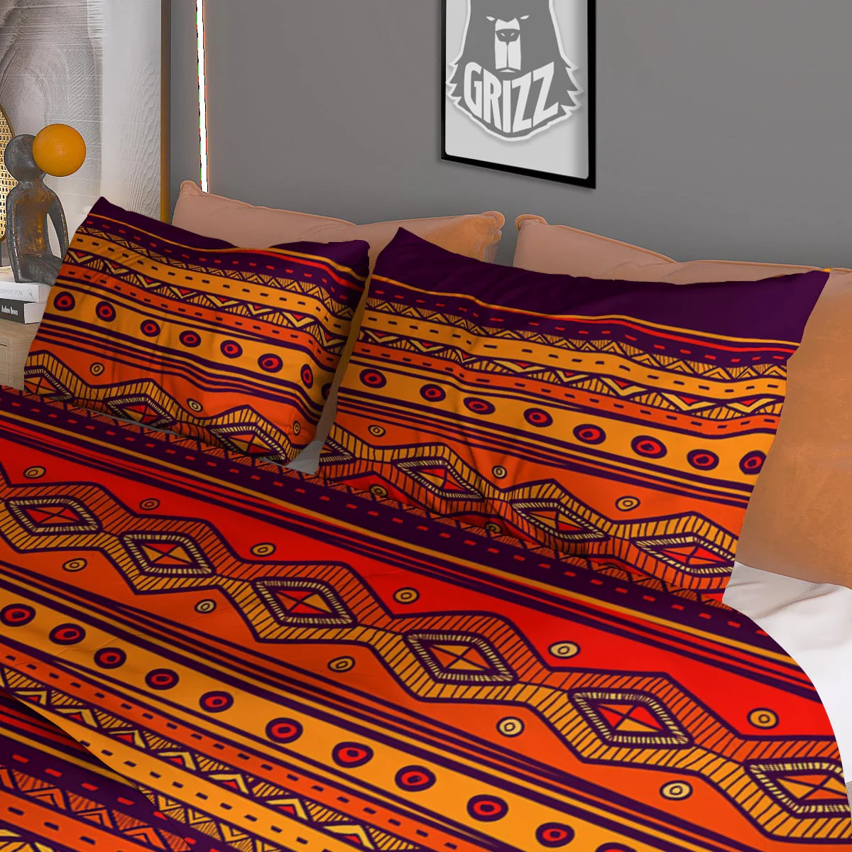 Tribal Sunset African Print Pattern Duvet Cover Bedding Set - Image 3