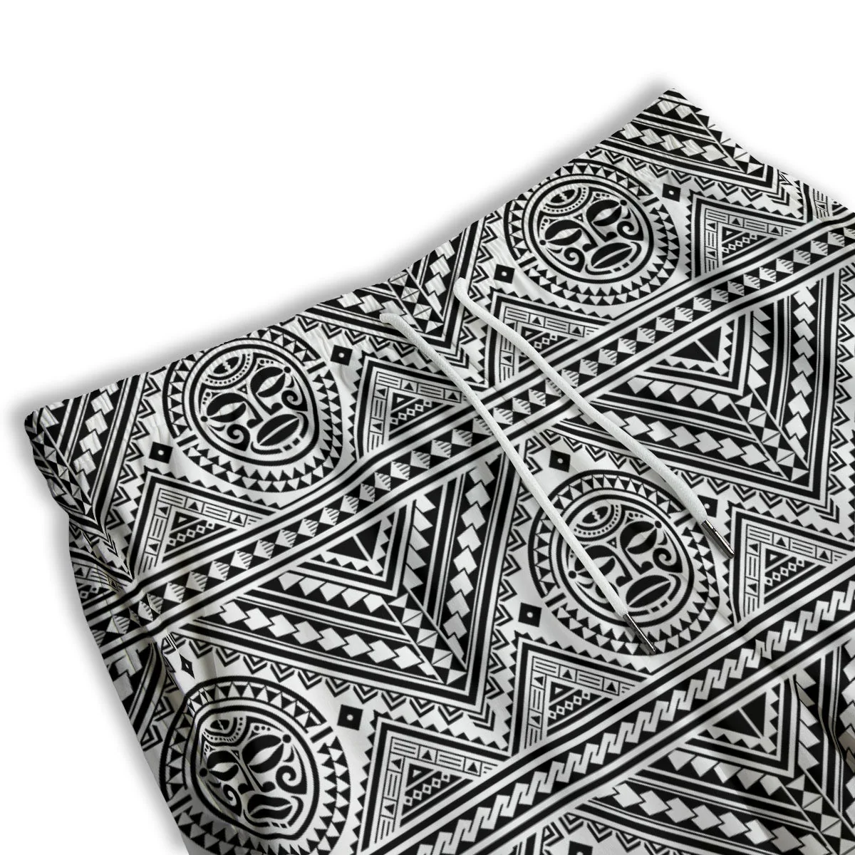 Tribal Tattoo Maori Polynesian Print Men's Athletic Shorts - Image 3