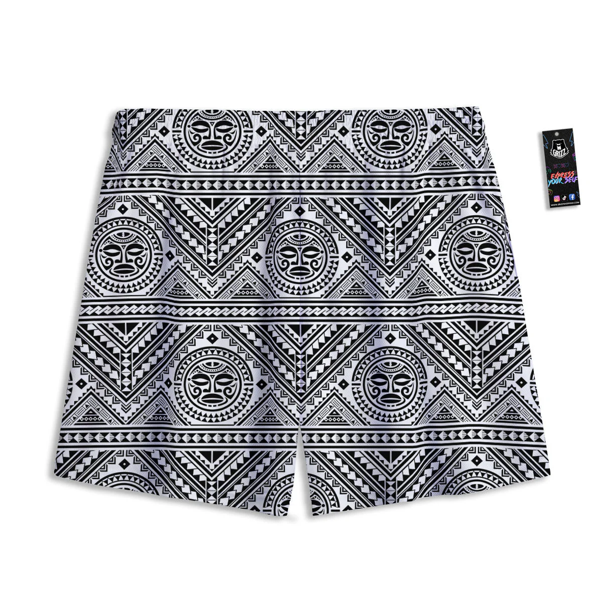 Tribal Tattoo Maori Polynesian Print Mesh Shorts - Image 2