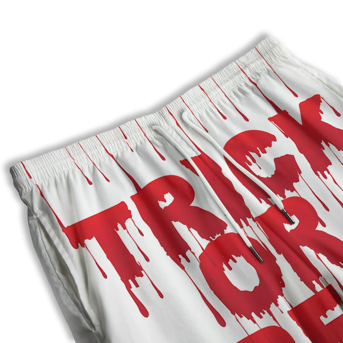 Trick Or Treat Red Blood Halloween Print Men's Athletic Shorts - Image 3
