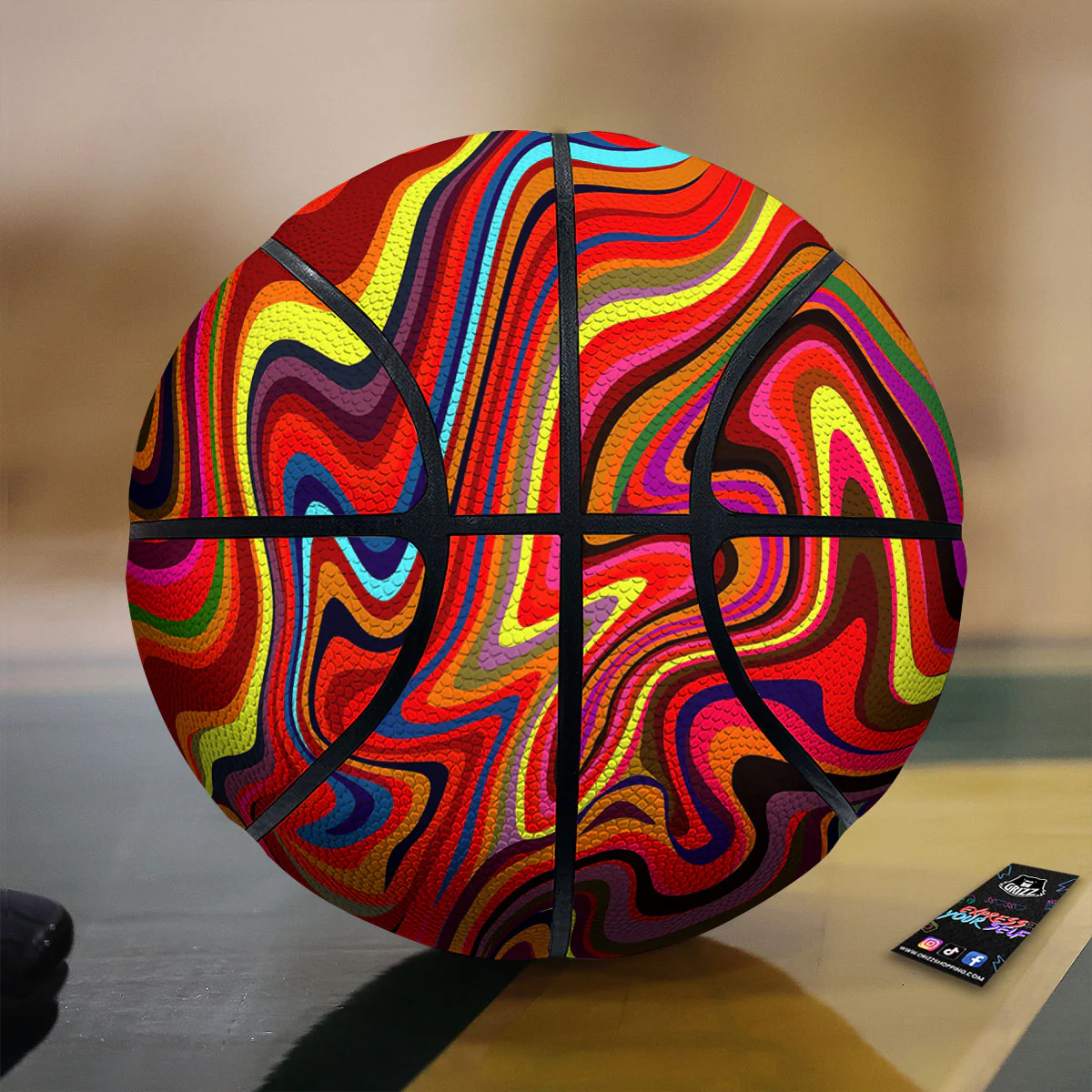 Trippy Abstract Liquid Print Basketball
