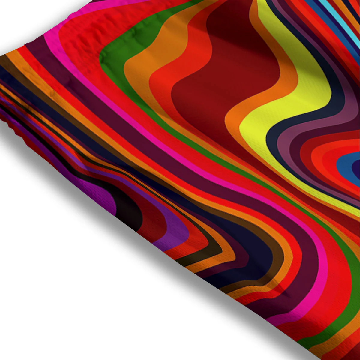 Trippy Abstract Liquid Print Mesh Shorts - Image 3