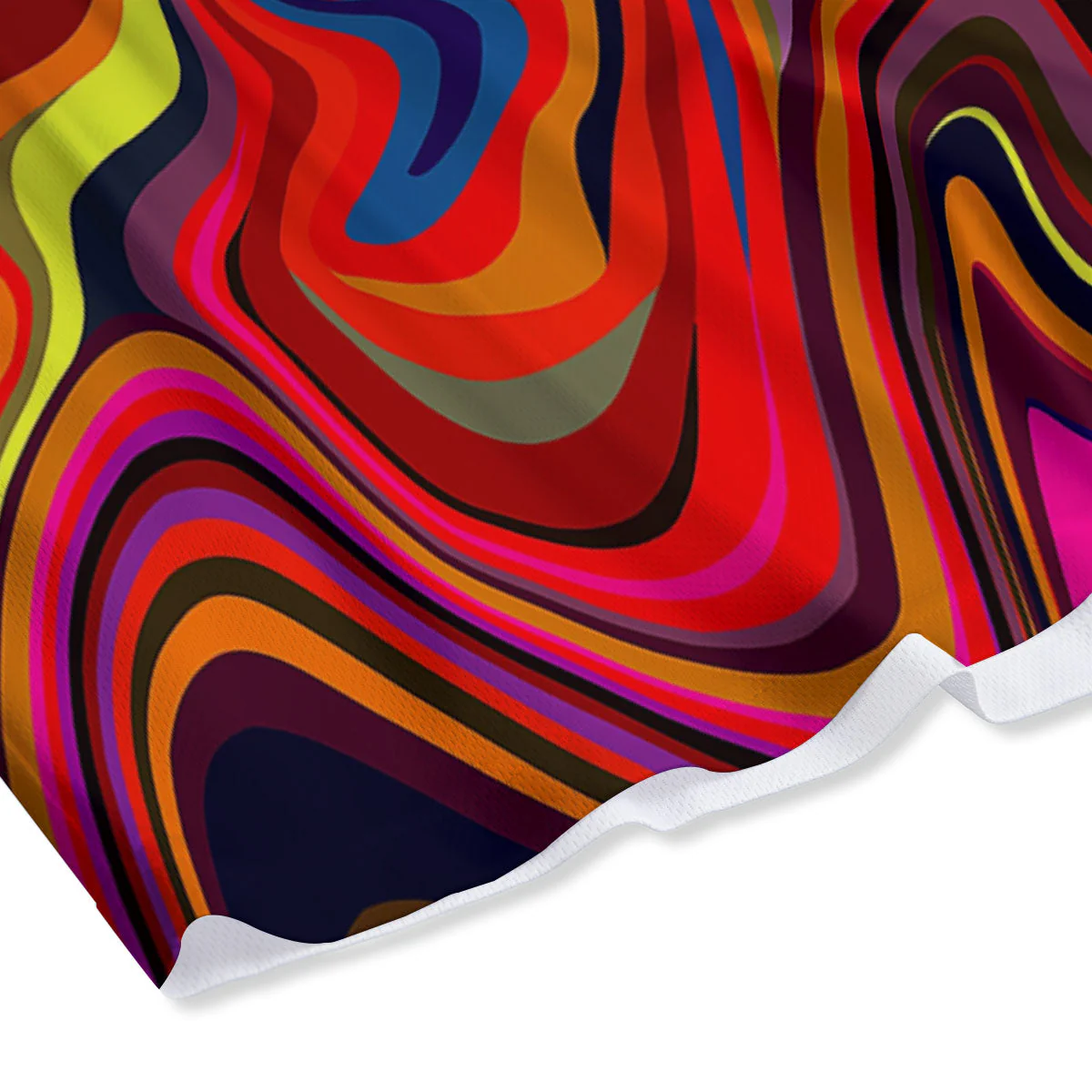 Trippy Abstract Liquid Print Mesh Shorts - Image 4