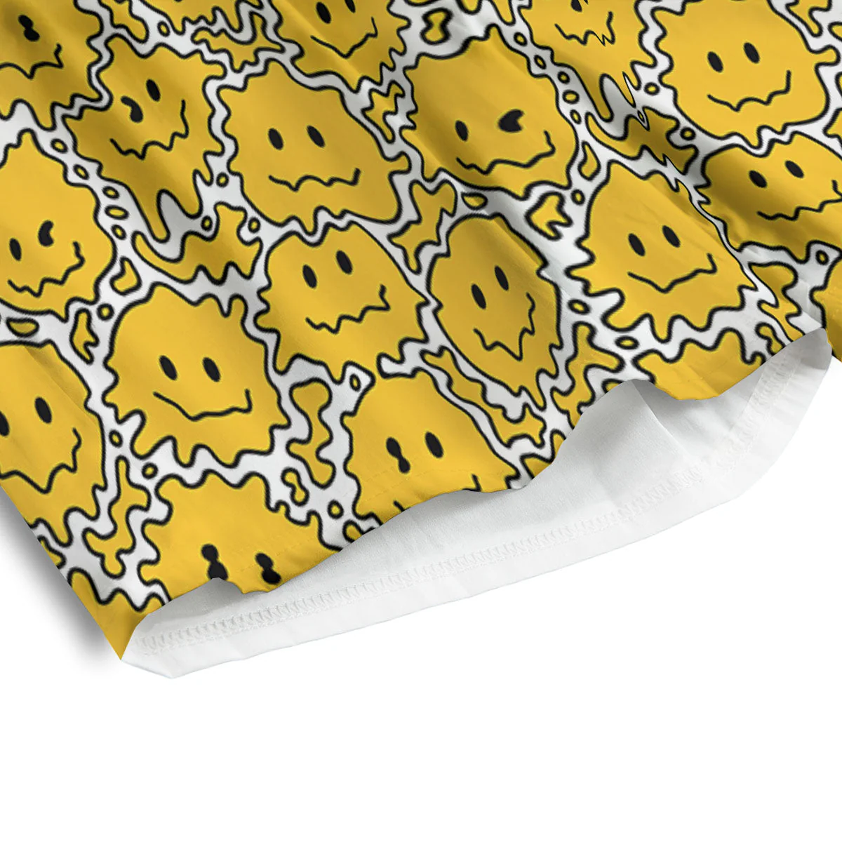 Trippy Abstract Psychedelic Emoji Print Men's Athletic Shorts - Image 4