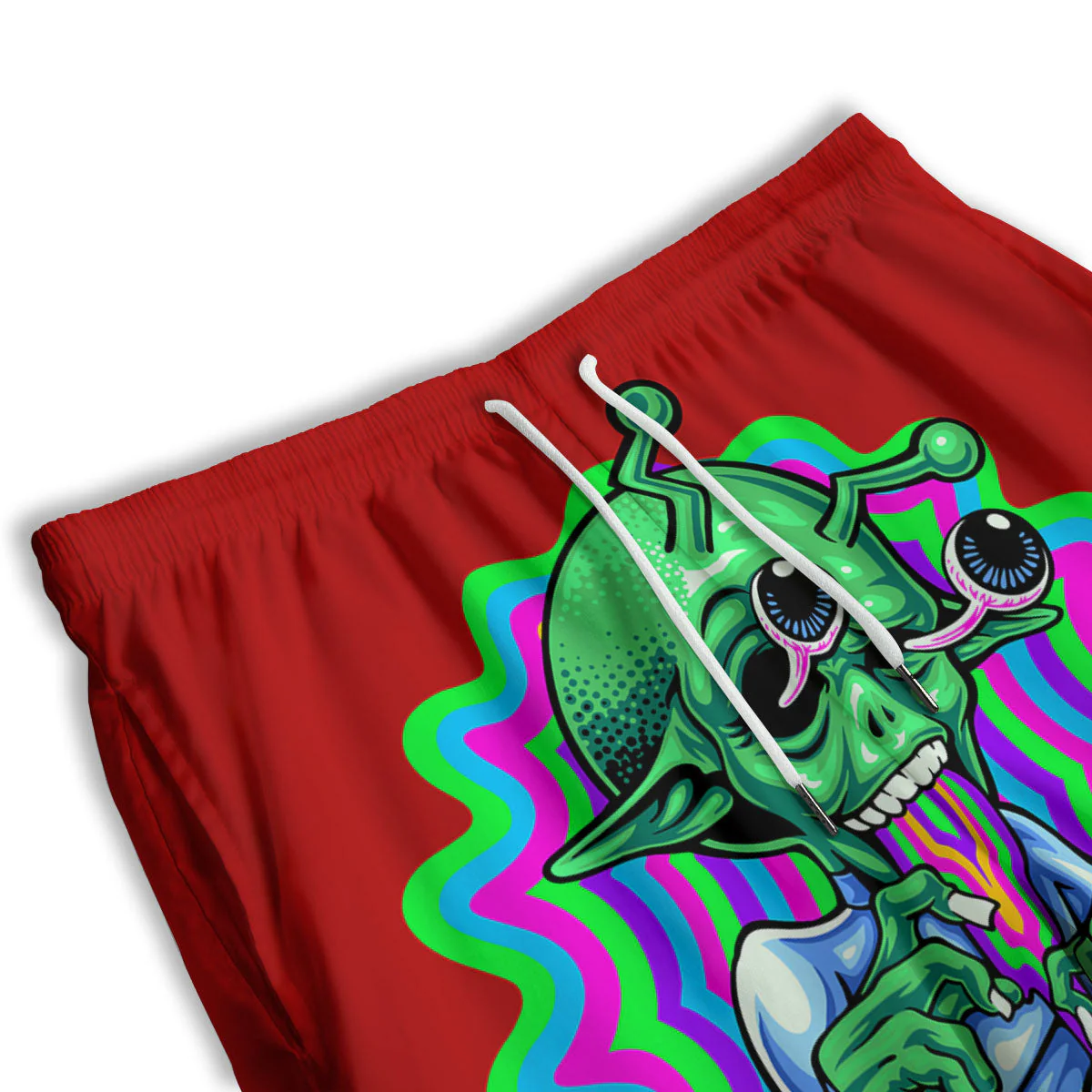 Trippy Alien Crazy Print Men's Athletic Shorts - Image 3
