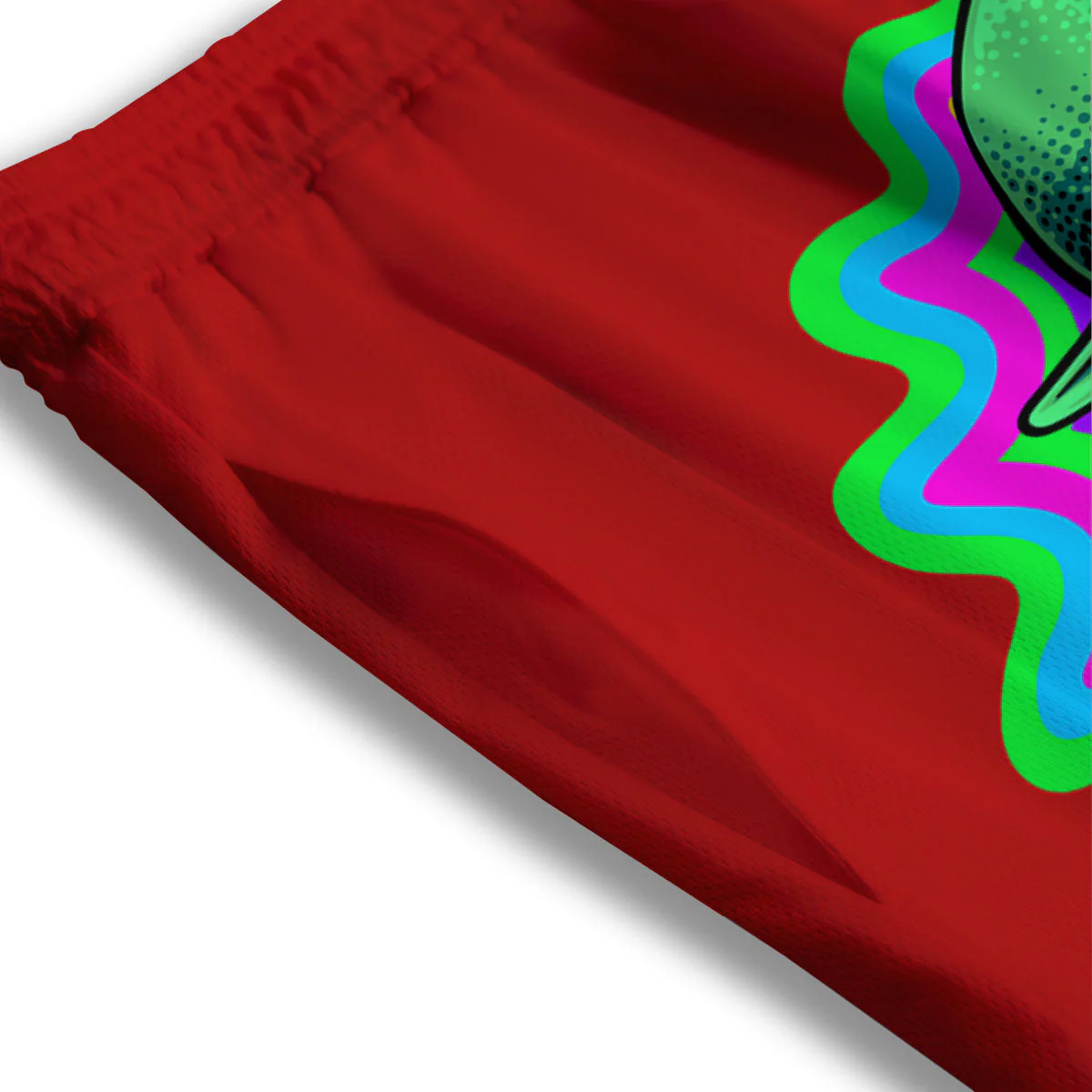 Trippy Alien Crazy Print Mesh Shorts - Image 3