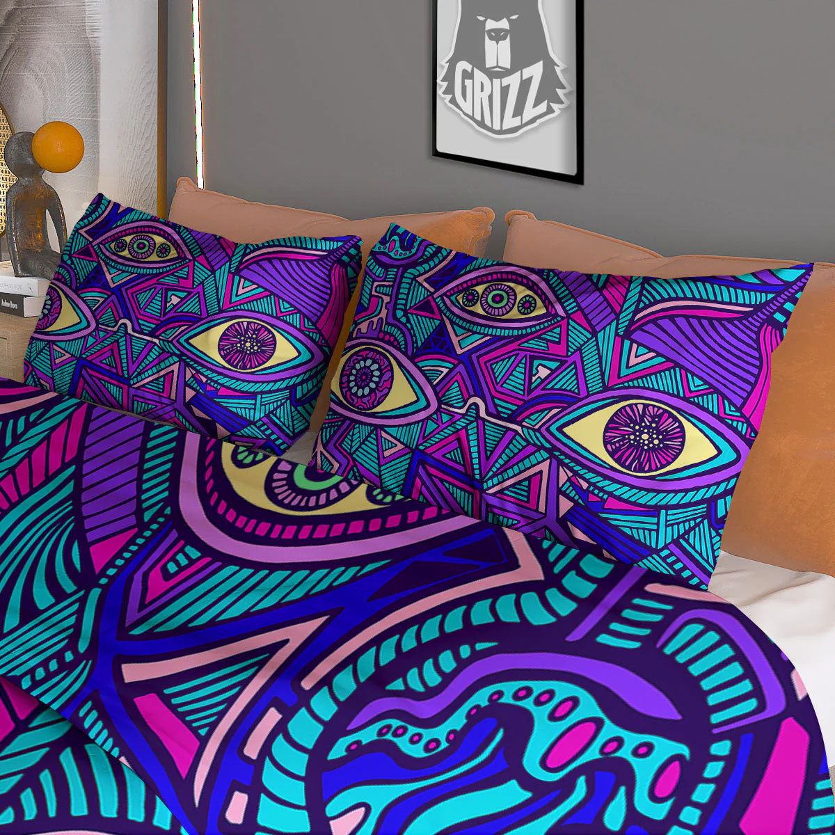 Trippy Ethnic Psychedelic Print Duvet Cover Bedding Set - Image 3
