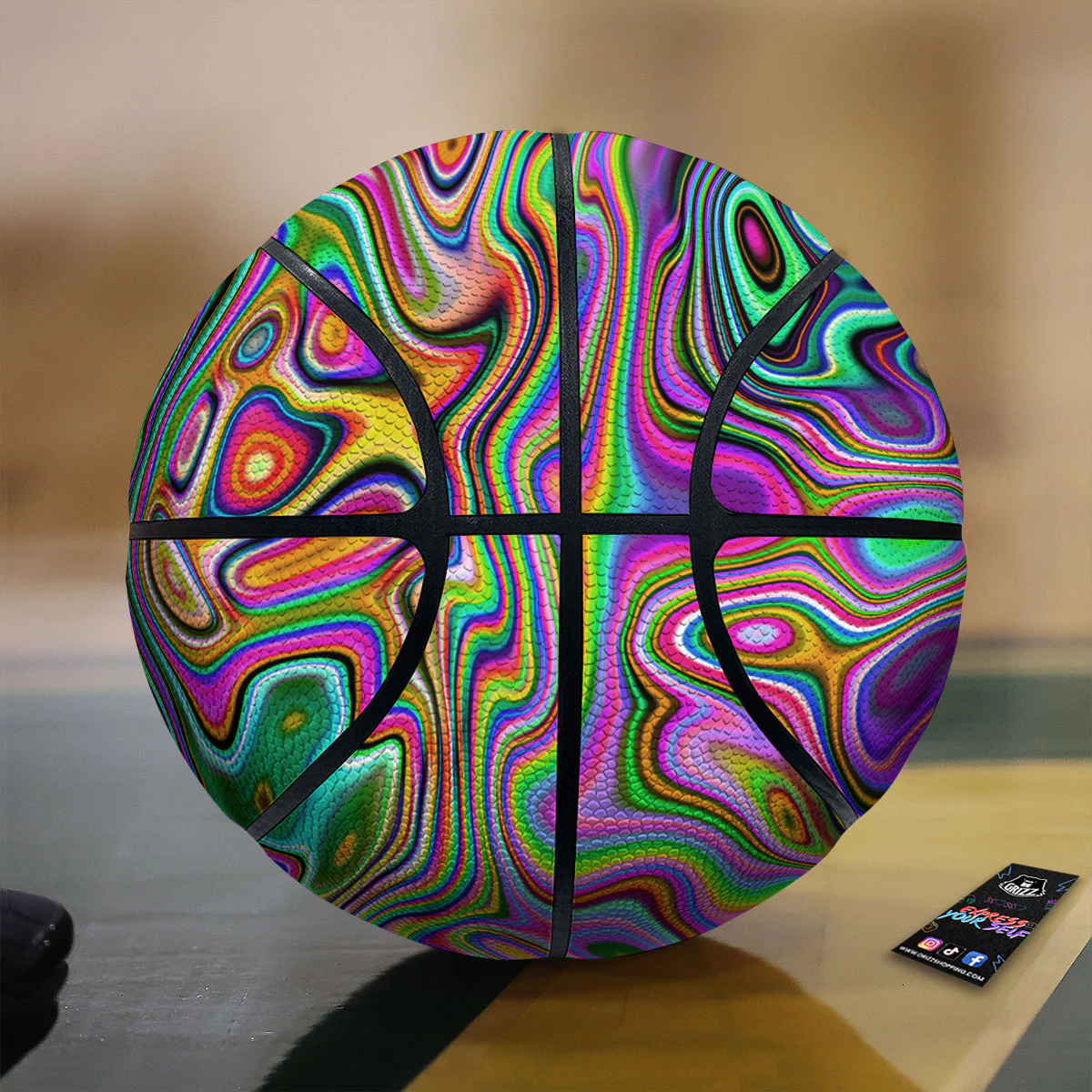Trippy Liquid Holographic Print Basketball