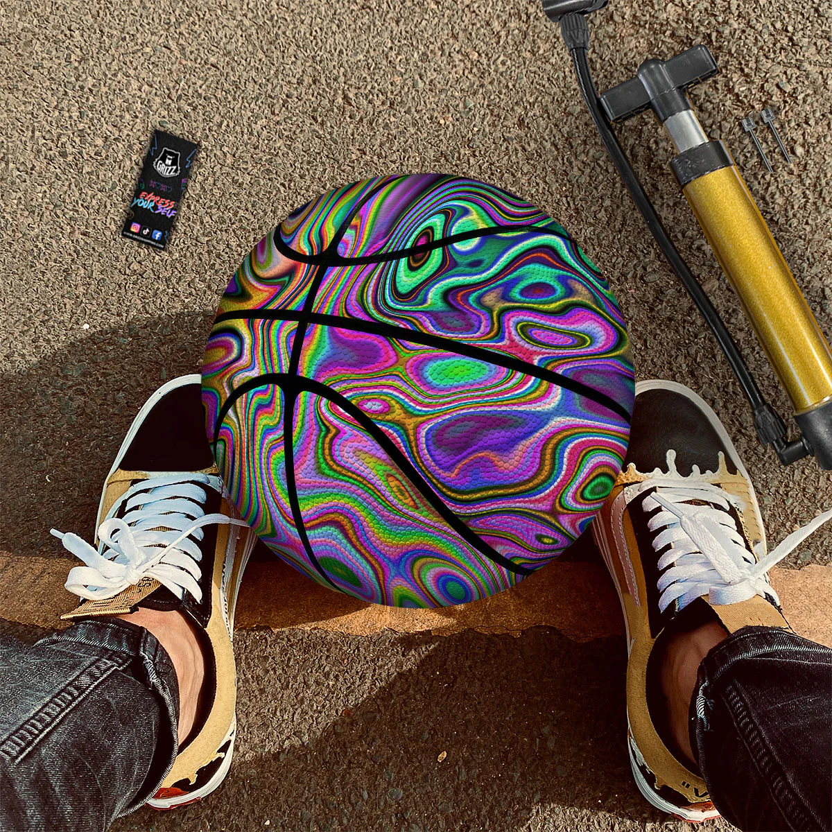 Trippy Liquid Holographic Print Basketball - Image 2