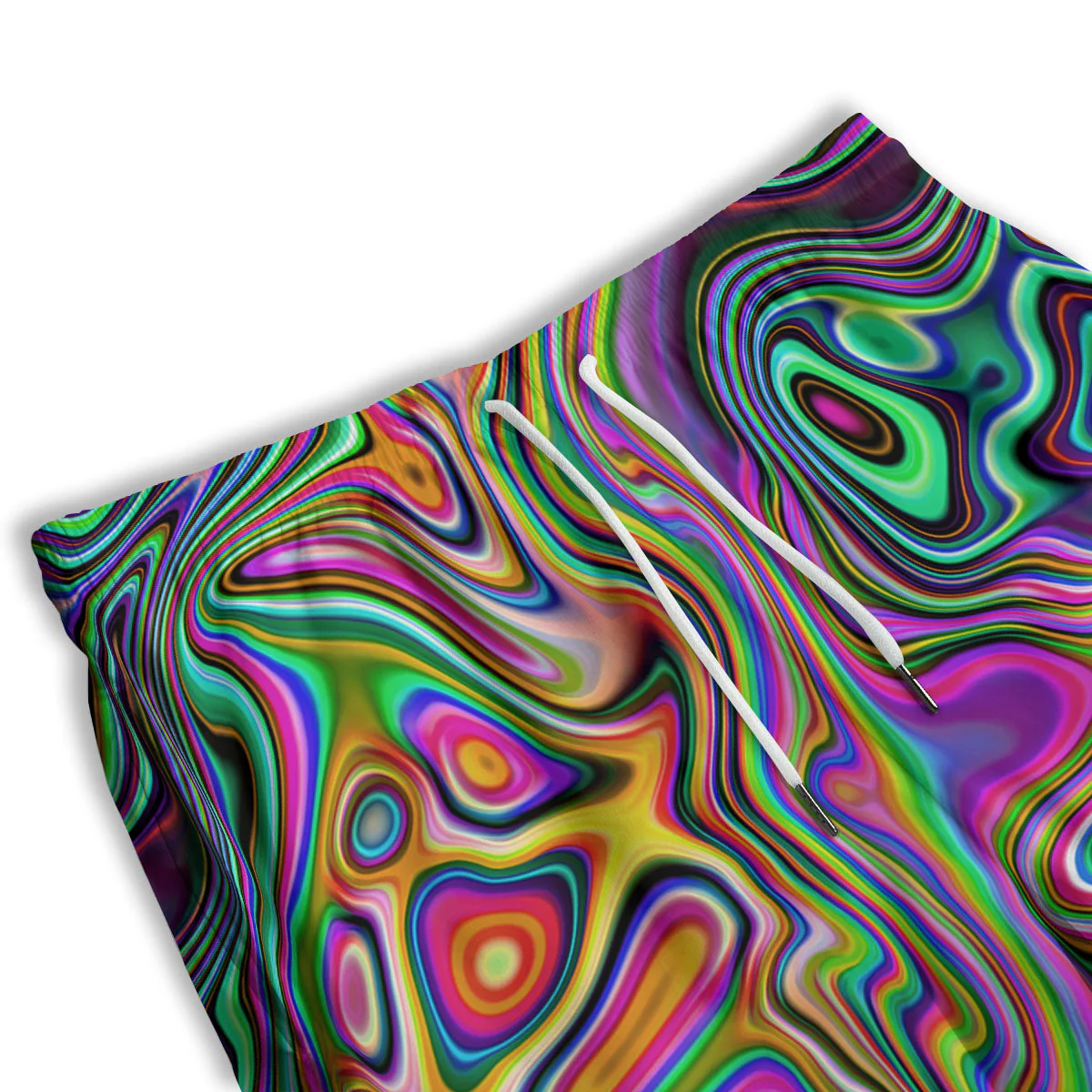 Trippy Liquid Holographic Print Men's Athletic Shorts - Image 3