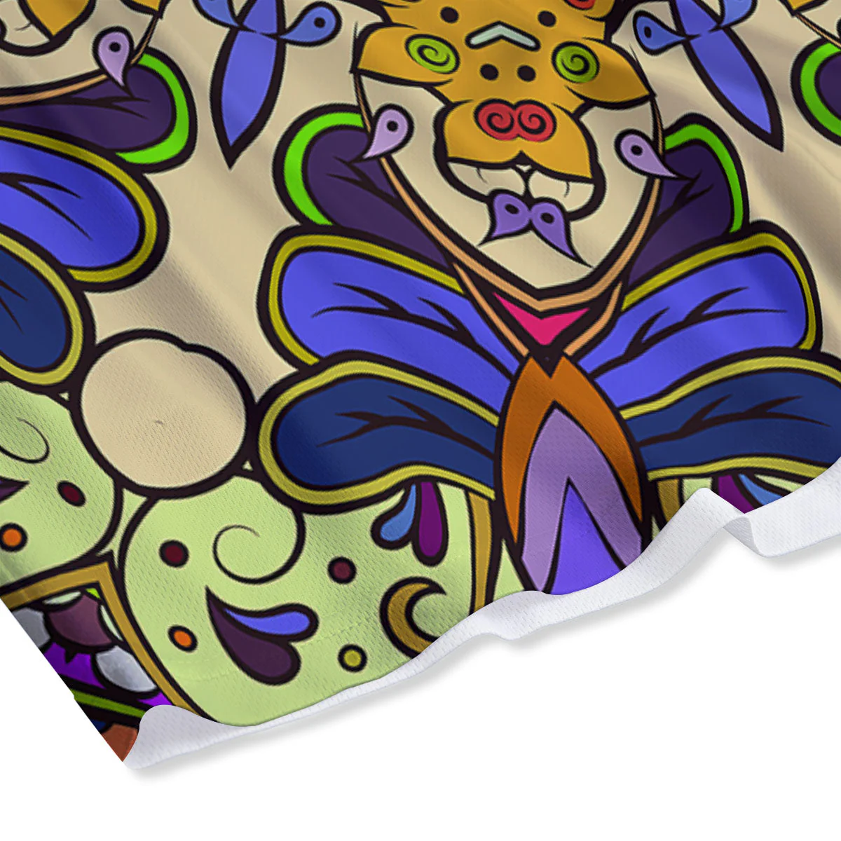 Trippy Psychedelic Ethnic Print Mesh Shorts - Image 4