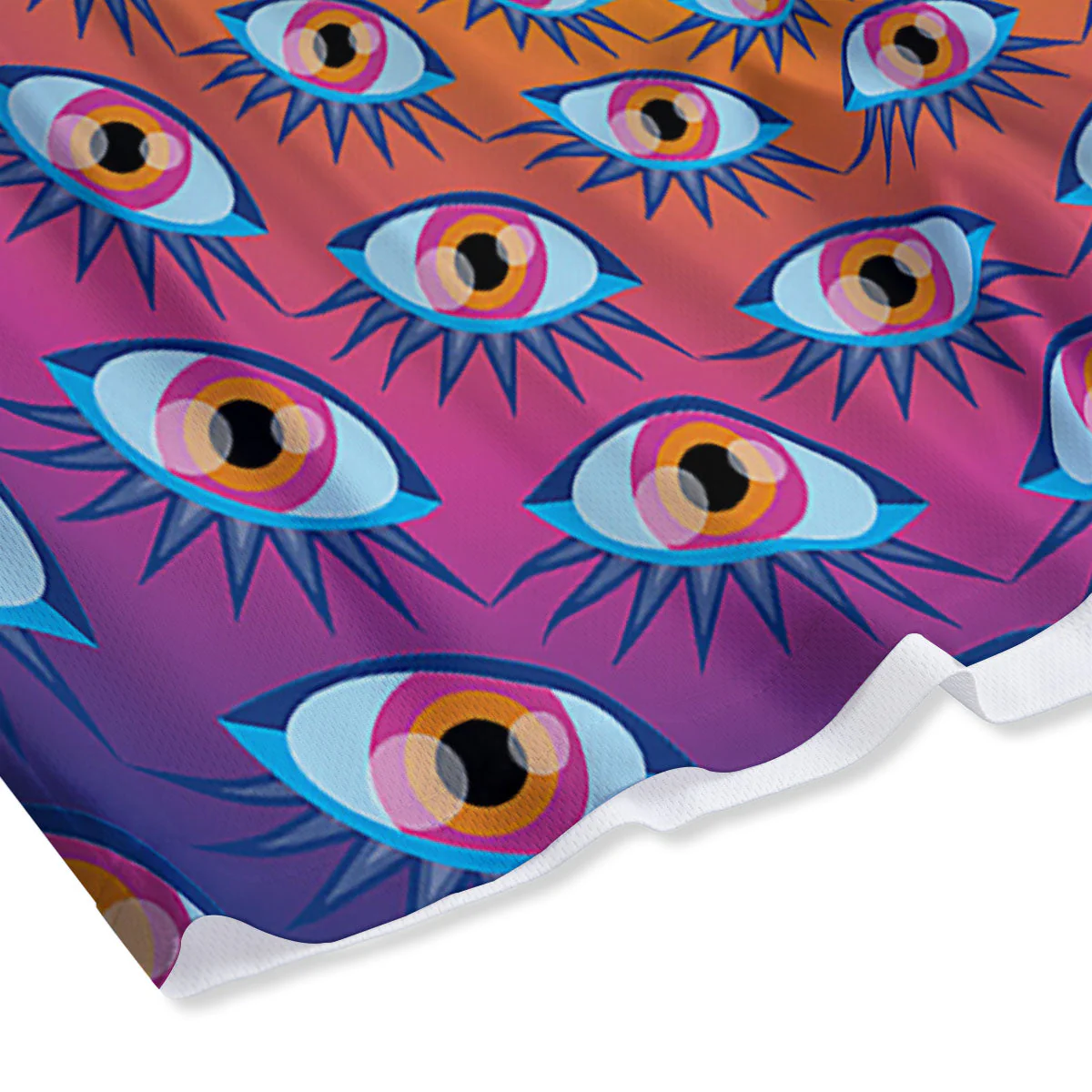 Trippy Psychedelic Eyes Print Mesh Shorts - Image 4