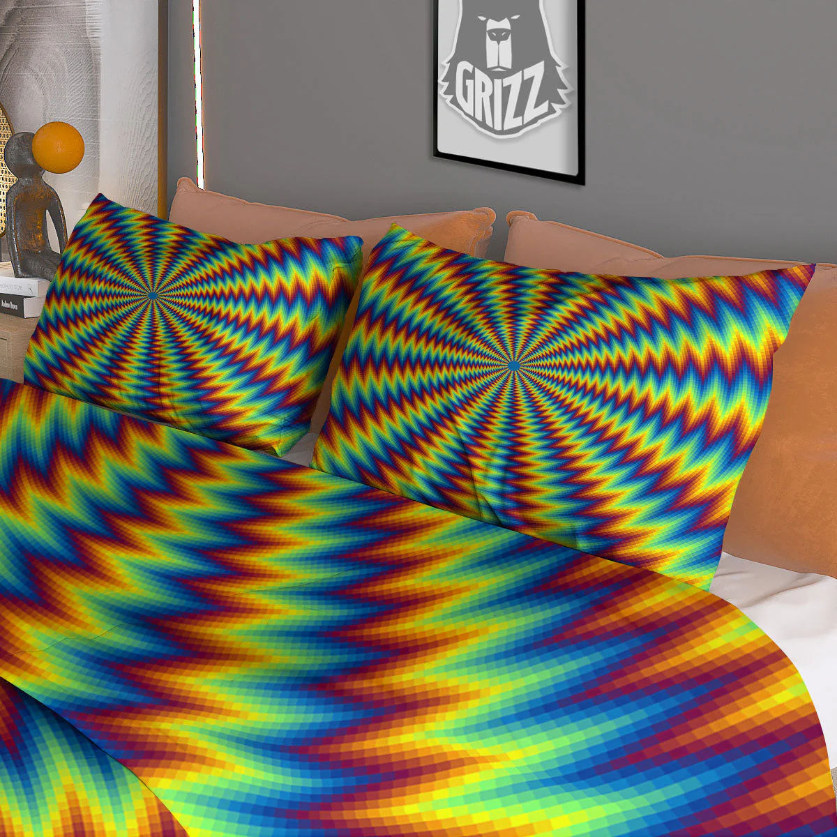 Trippy Psychedelic Rainbow Print Duvet Cover Bedding Set - Image 3