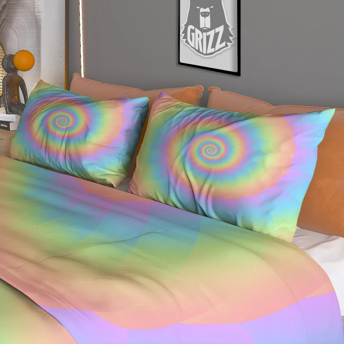 Trippy Spiral Colorful Print Duvet Cover Bedding Set - Image 3