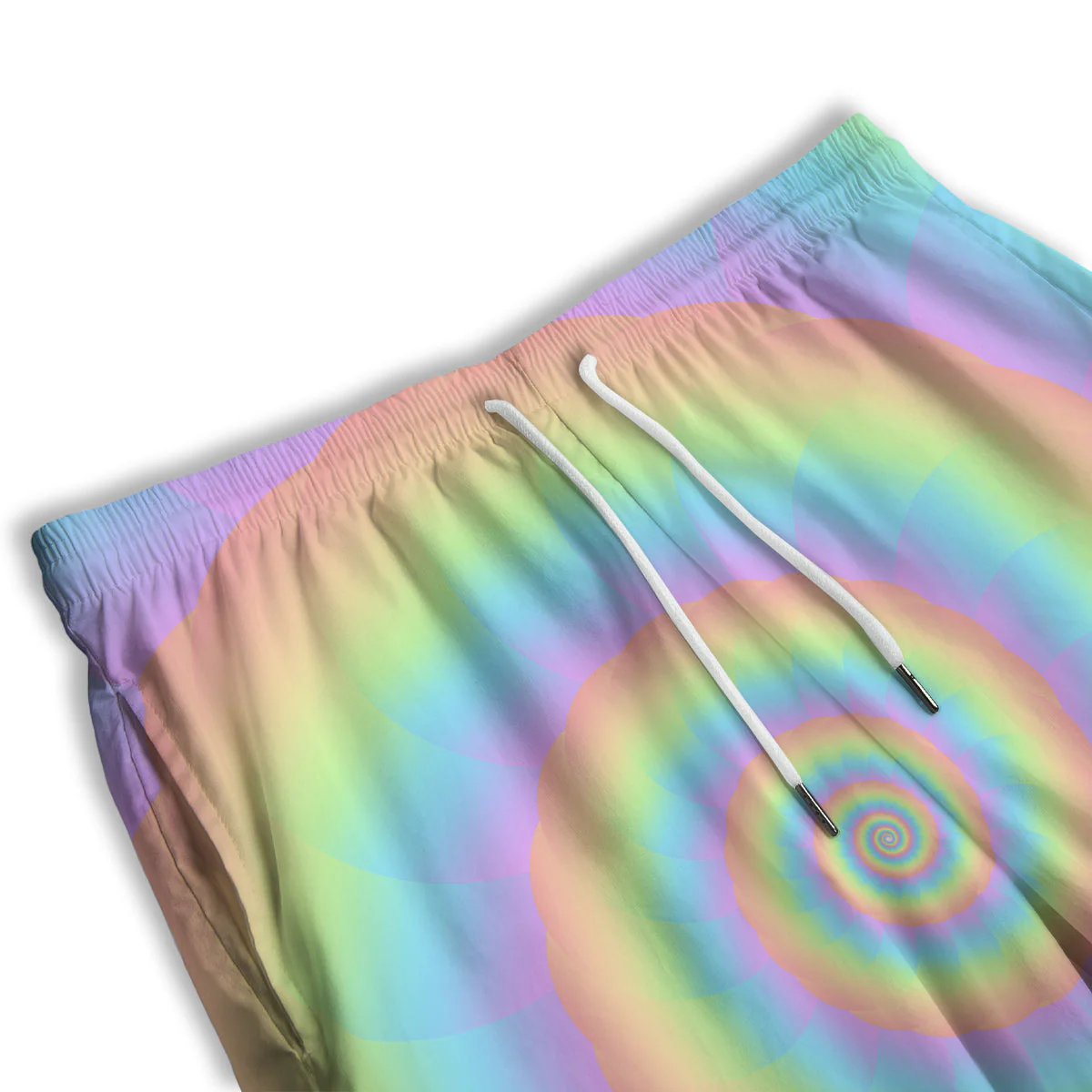 Trippy Spiral Colorful Print Men's Athletic Shorts - Image 3