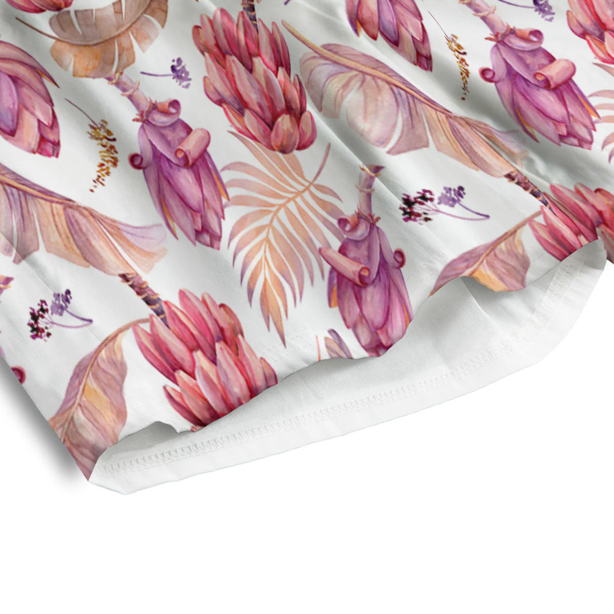 Tropical Banana Pink Print Pattern Men's Athletic Shorts - Image 4