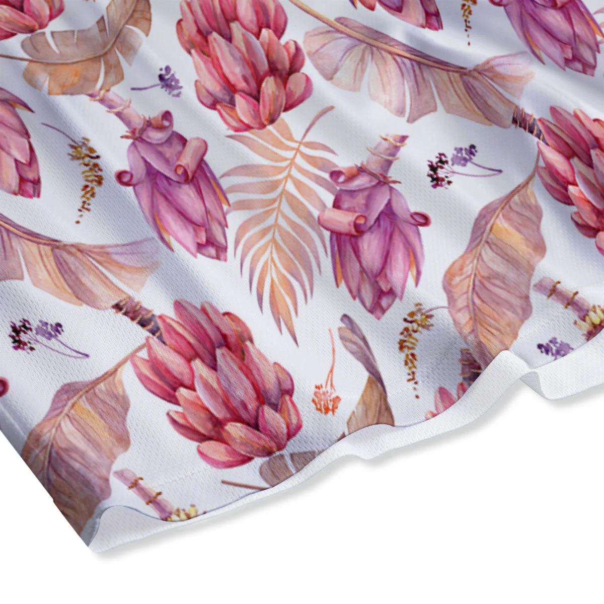 Tropical Banana Pink Print Pattern Mesh Shorts - Image 4