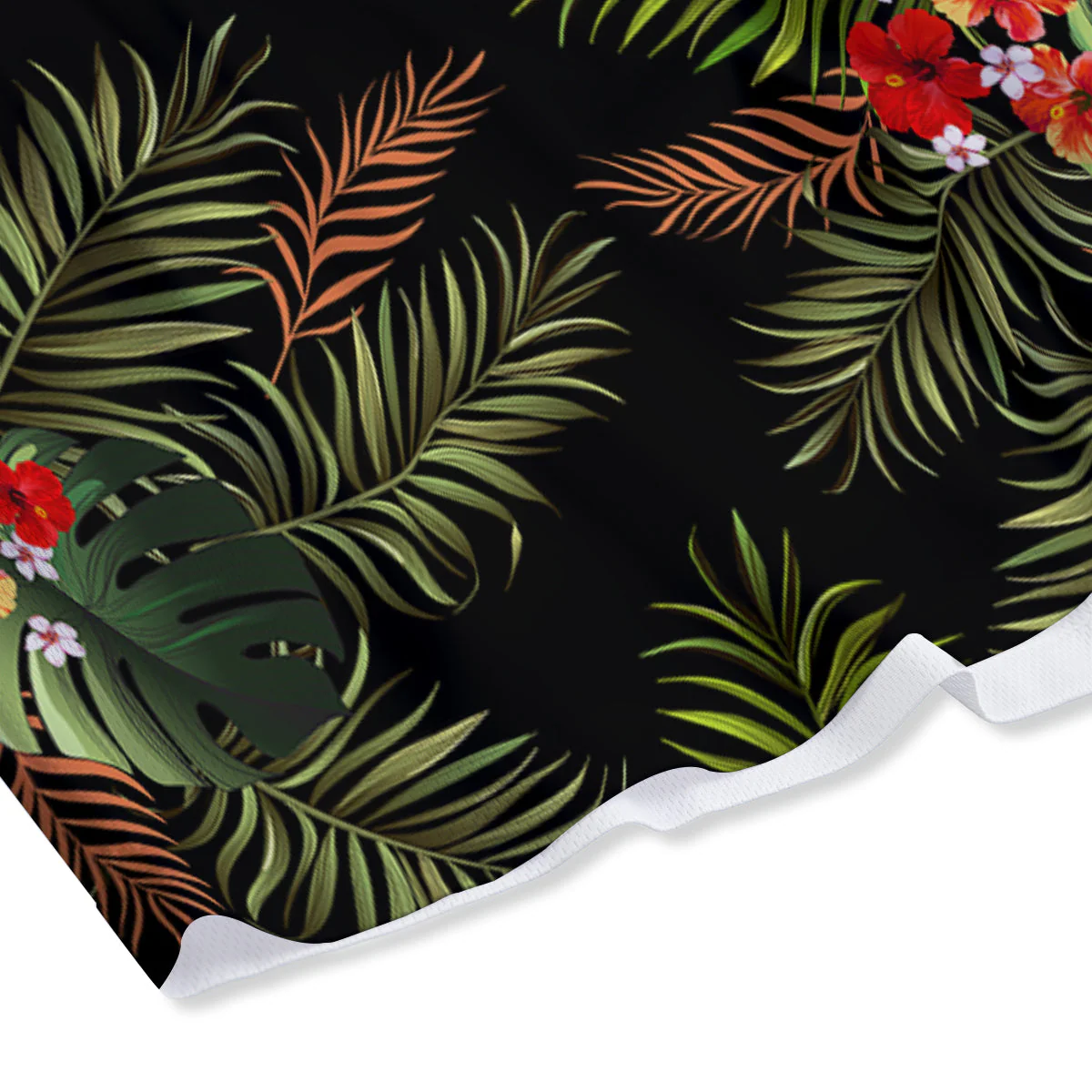 Tropical Black Hawaii Print Pattern Mesh Shorts - Image 4