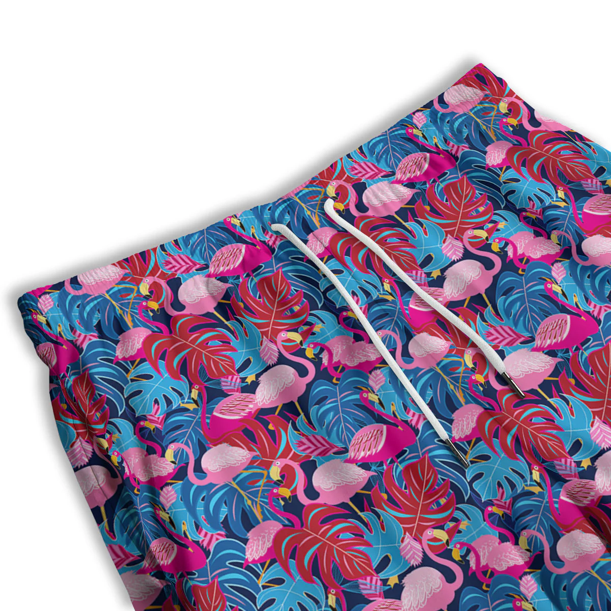Tropical Blue And Pink Flamingo Print Men's Athletic Shorts - Image 3