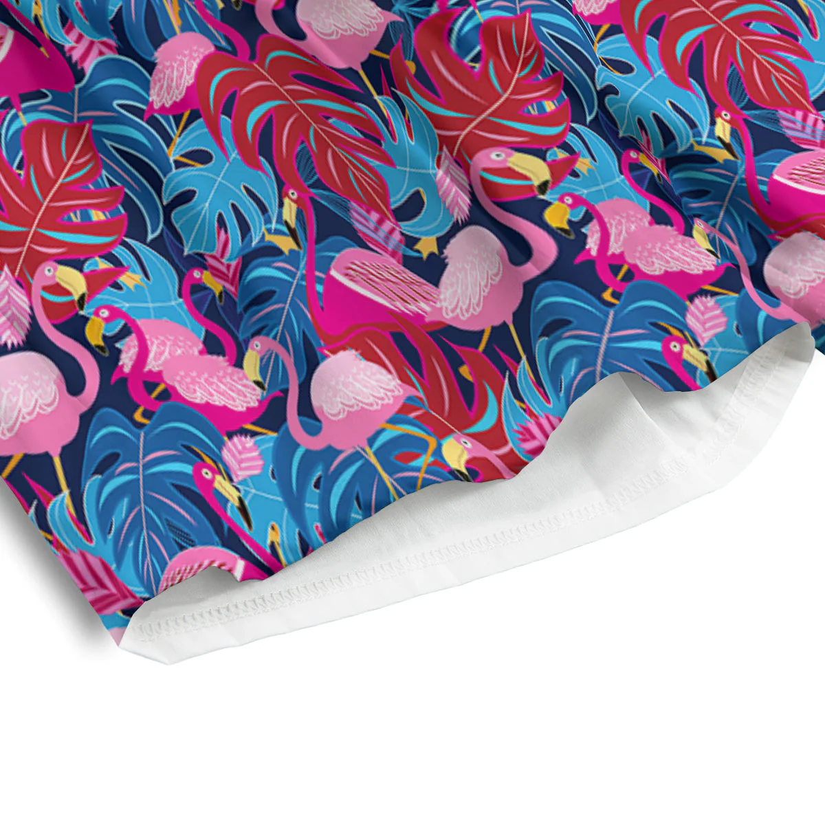 Tropical Blue And Pink Flamingo Print Men's Athletic Shorts - Image 4