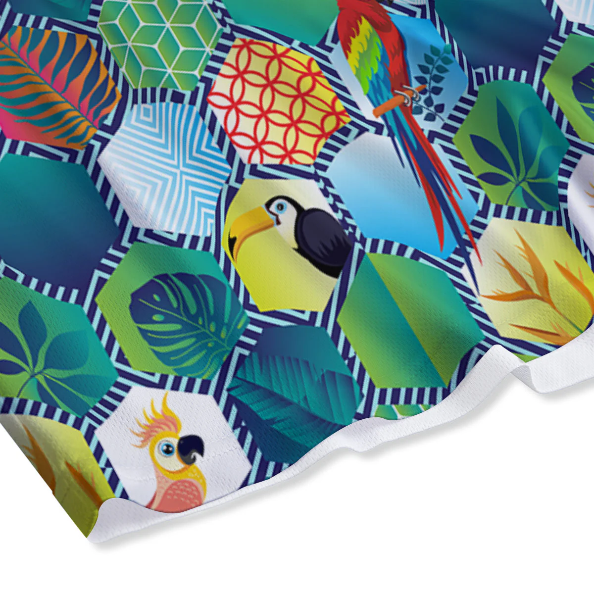Tropical Exotic Hawaii Art Print Pattern Mesh Shorts - Image 4