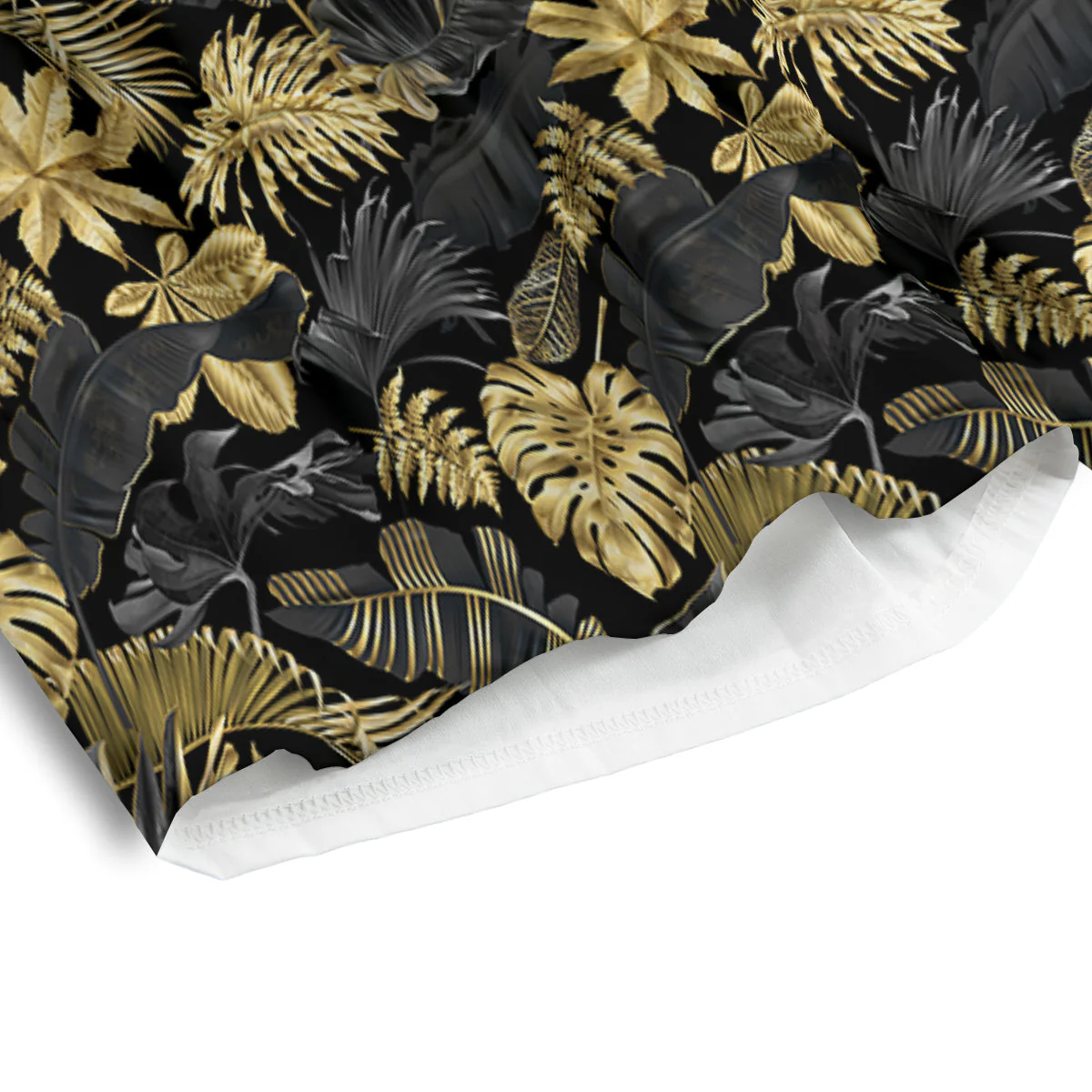 Tropical Gold And Black Print Pattern Men's Athletic Shorts - Image 4