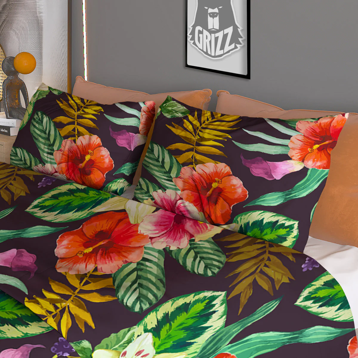Tropical Hawaii Colorful Print Pattern Duvet Cover Bedding Set - Image 3